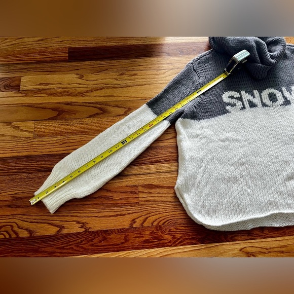 Wooden Ships SNOW cowl neck turtleneck chunky sweater XS Small - white and gray - Picture 8 of 10